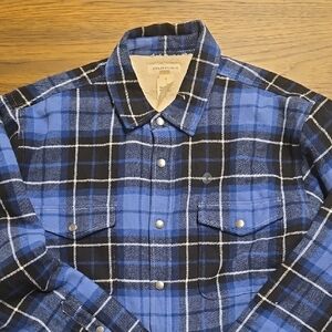 Aeropostale XL Blue and Black Plaid Button-Up Shirt